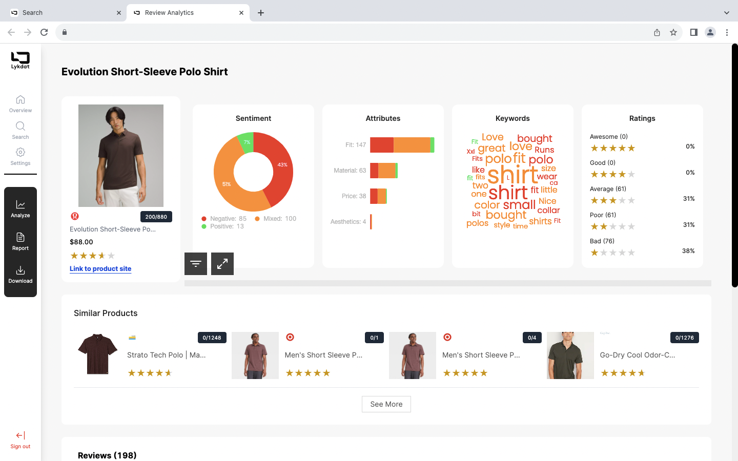 Retail Intelligence provides users with analyzed customer insights in a highly aaccessible, visually impactful dashboard